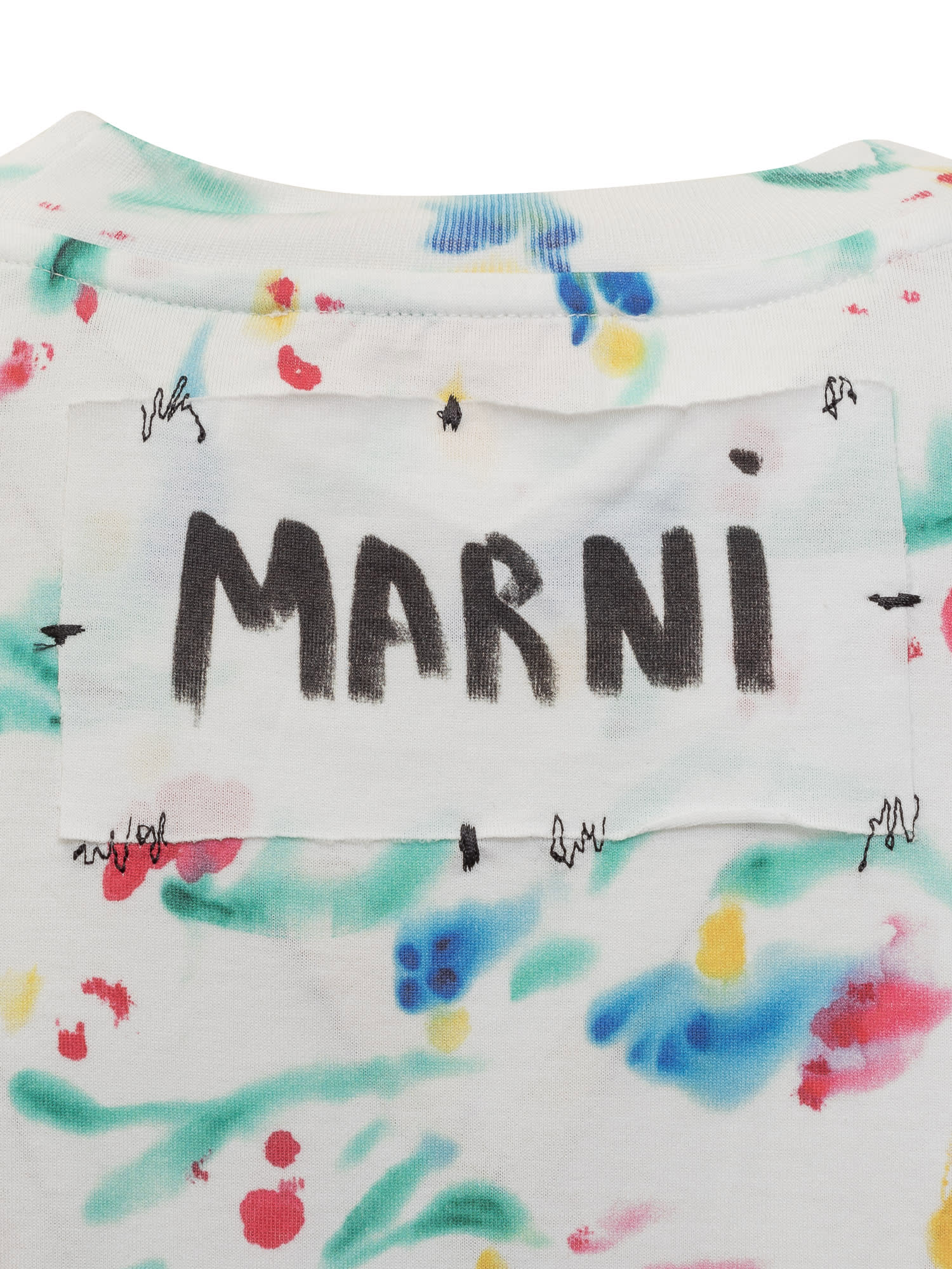 Shop Marni Fiori Dress In Lily White