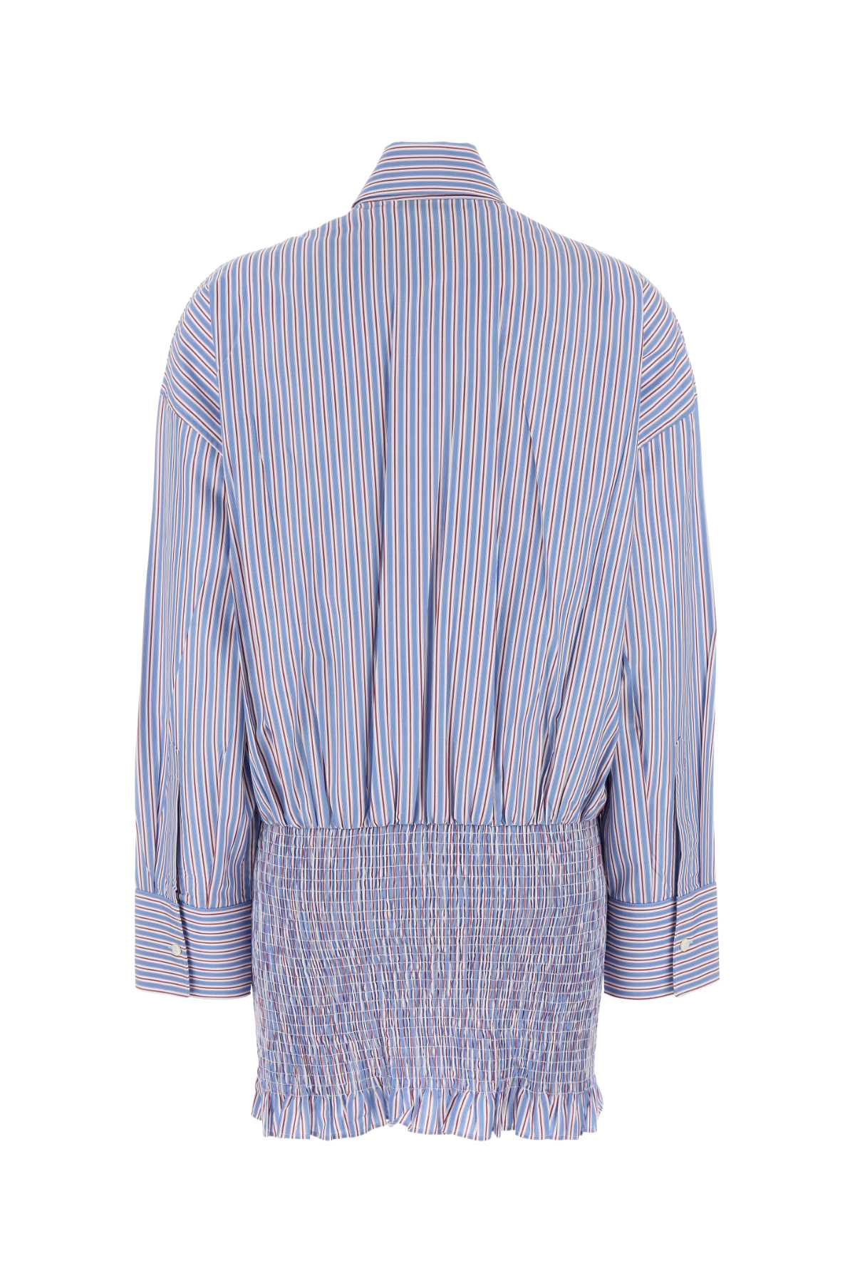 Prada Embroidered Poplin Shirt In Multi