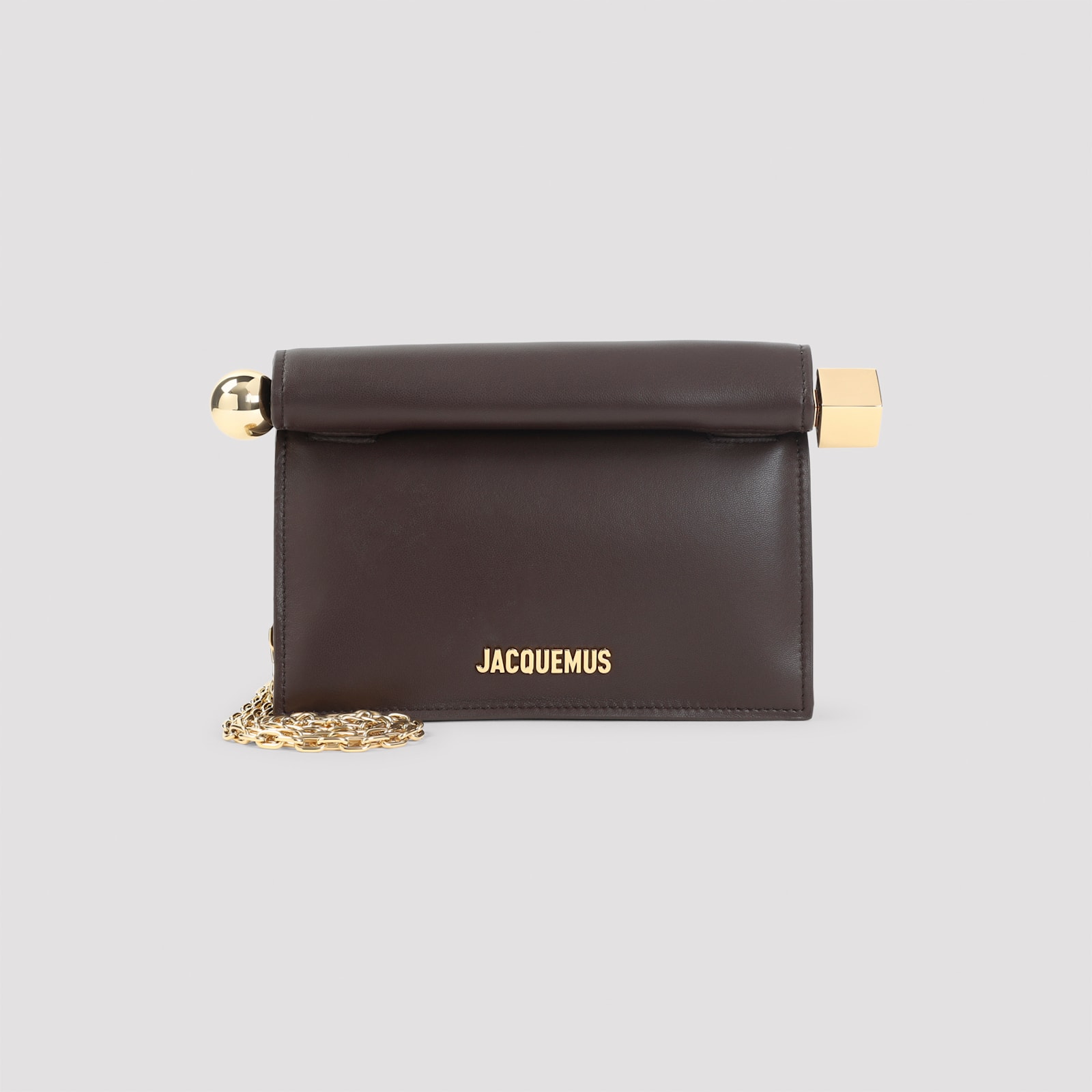 Jacquemus La Pochette Rond Carré In Brown