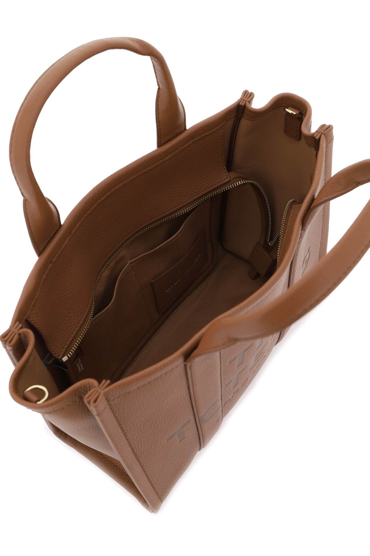 MARC JACOBS BROWN LEATHER SMALL THE TOTE BAG