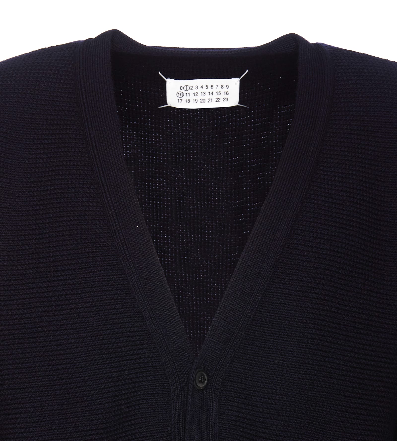 Shop Maison Margiela Elbow Patch Cardigan In Blue