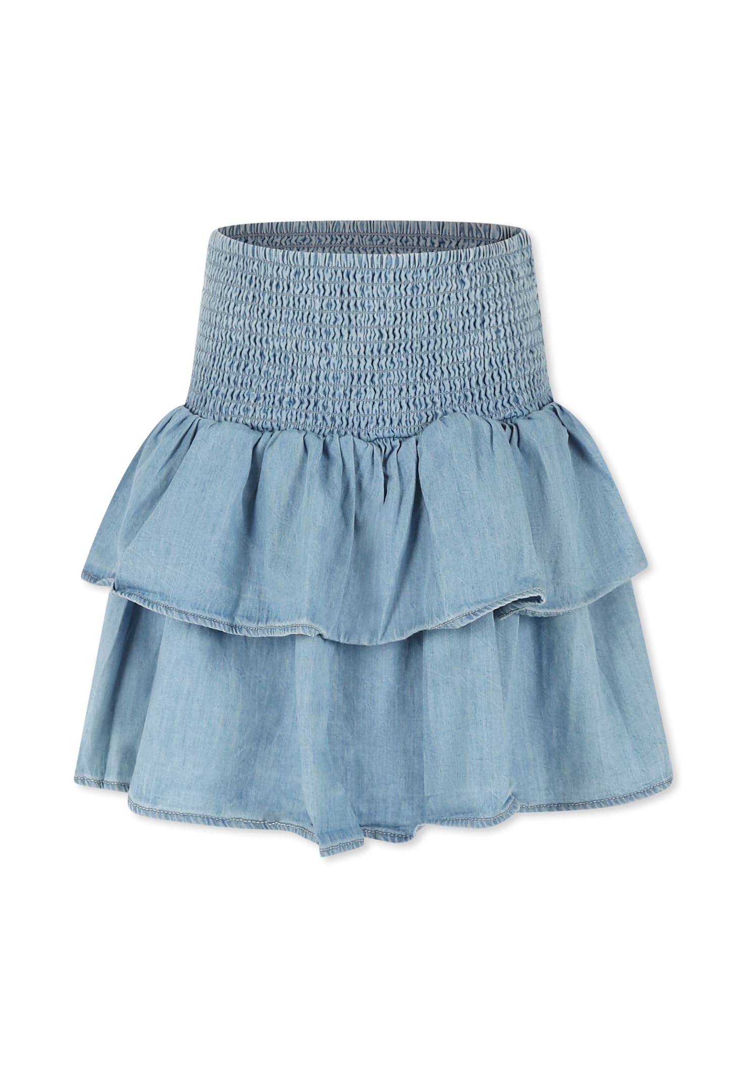 Molo Bonita Cotton Chambray Skirt In Denim