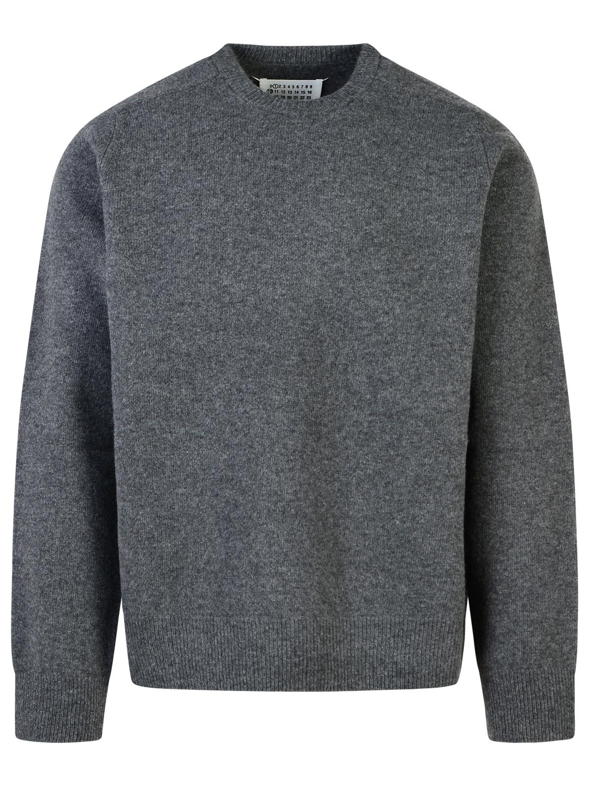 Shop Maison Margiela Grey Wool Sweater