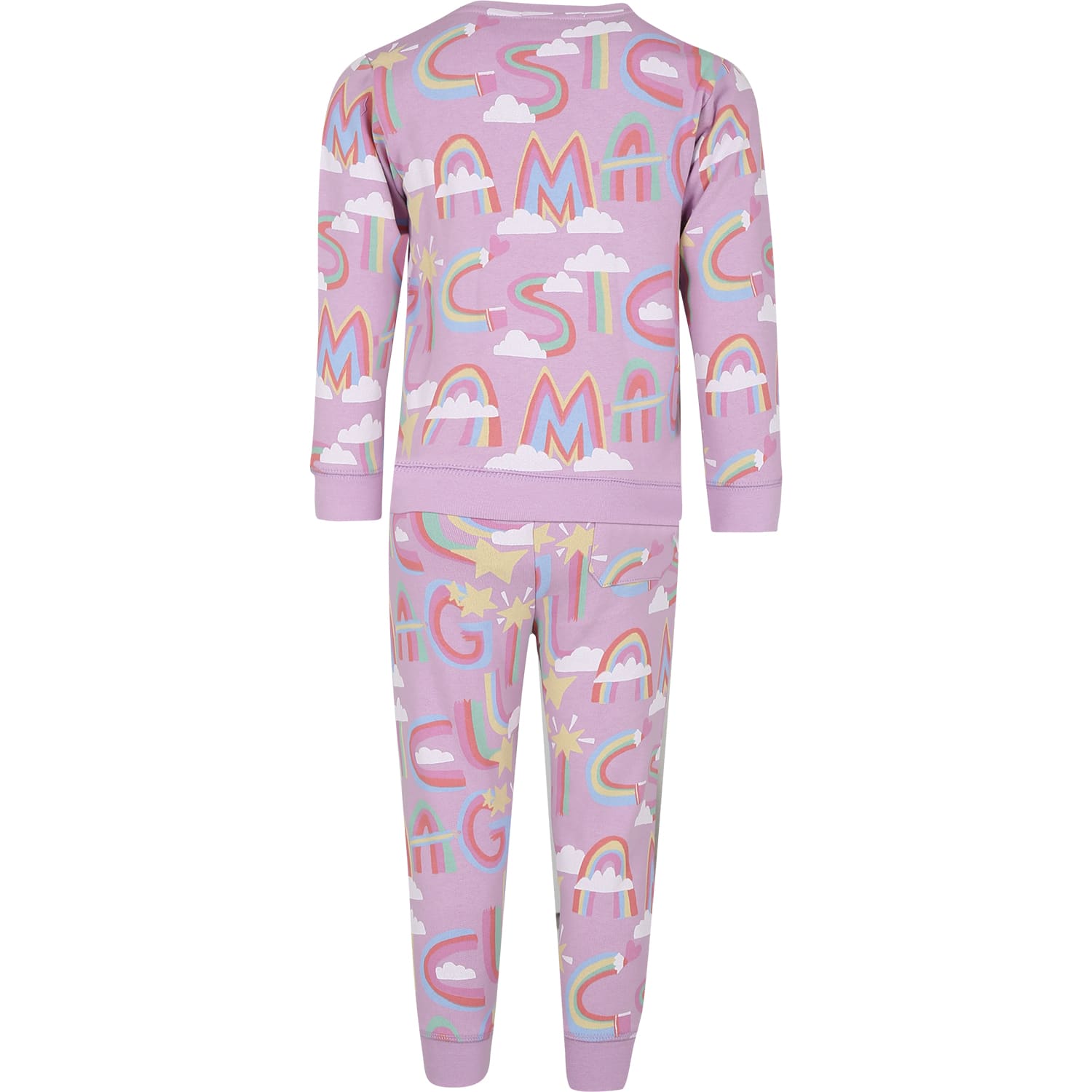 Stella Mccartney Purple Set For Girl With Rainbow Logo In Violet