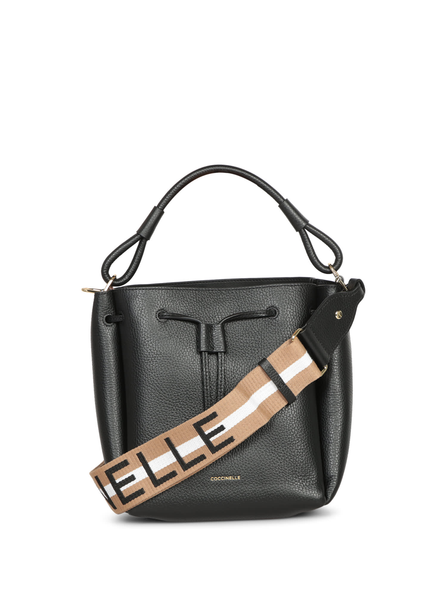 Coccinelle Eclypse Black Leather Bucket Bag