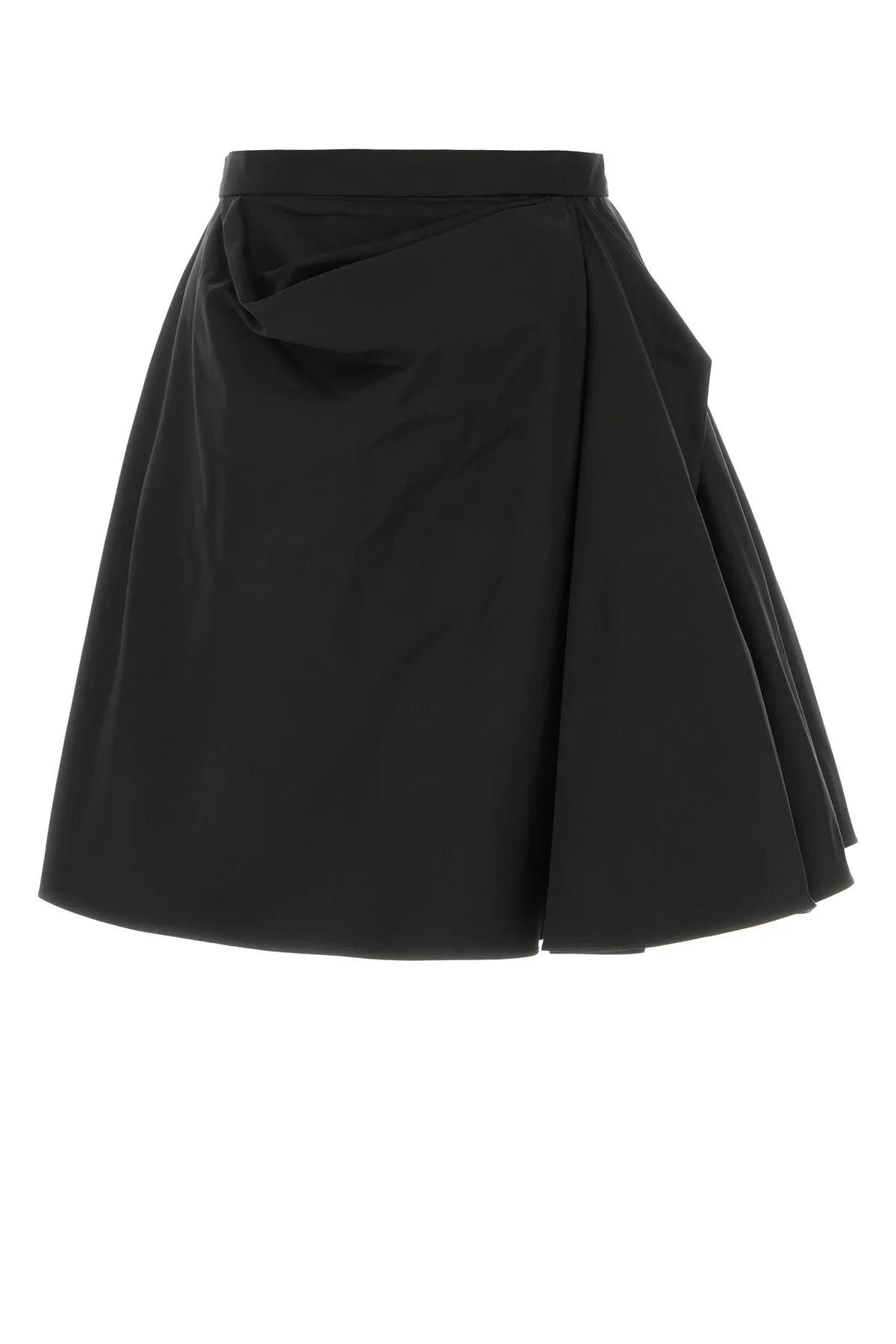 Alexander Mcqueen Black Cotton Skirt