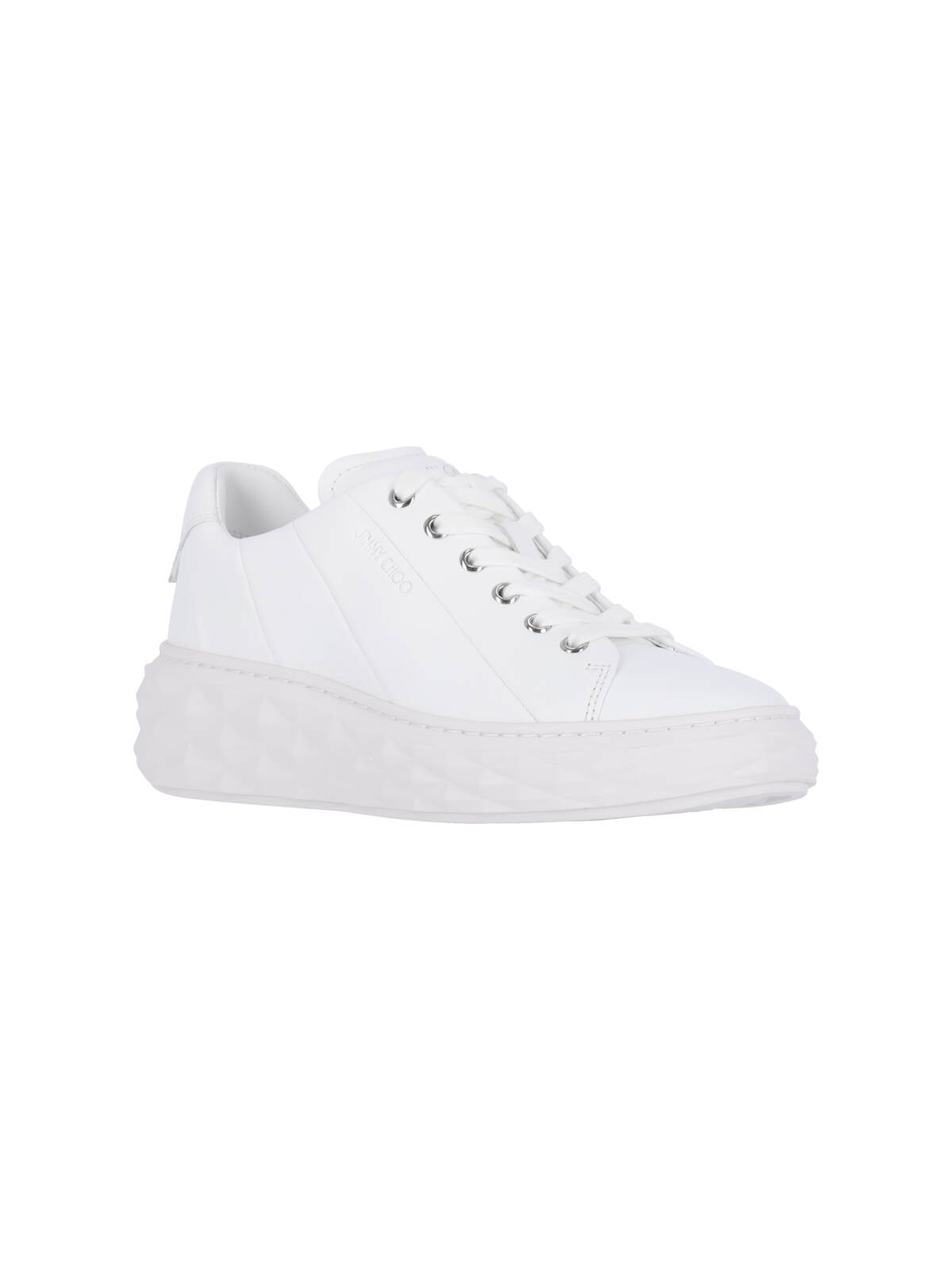 Jimmy Choo Low Top Sneakers With Textured Sole In White