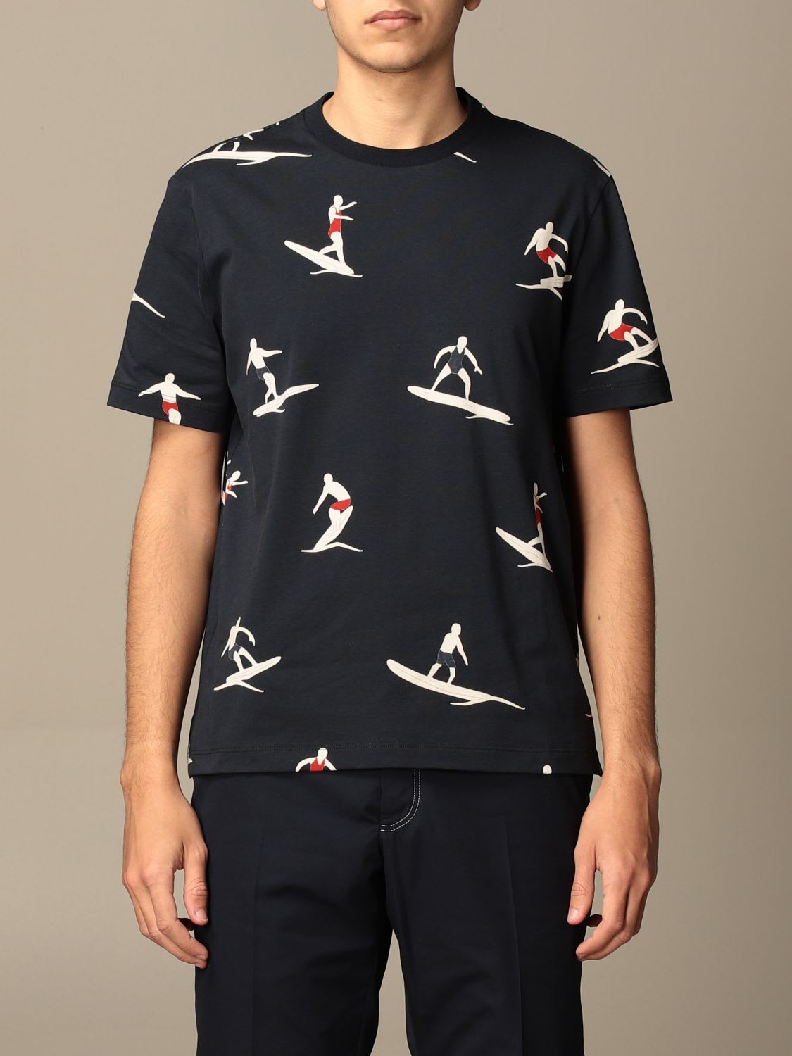 Thom Browne T-shirt Thom Browne Cotton T-shirt With All Over Surf Print